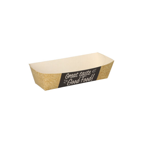 50 Snacktrays, Pappe "pure" 3 cm x 3,3 cm x 10,5 cm "Good Food"