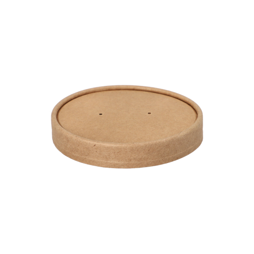 25 Deckel für Suppenbecher, Pappe rund Ø 9,8 cm · 1,6 cm braun