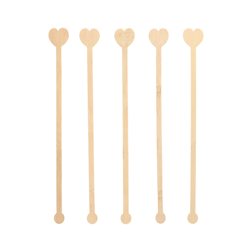 100 Getränke-Quirle, Bambus "pure" 20 cm "Heart"