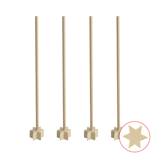 50 Cocktail-Stampfer, Holz "pure" 17 cm natur "Star"