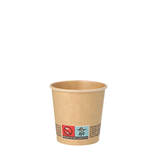 50 Trinkbecher, Pappe 0,1 L Ø 6 cm · 6 cm braun