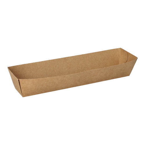 50 Snacktrays, Pappe "pure" 3,5 cm x 3,3 cm x 18,5 cm braun
