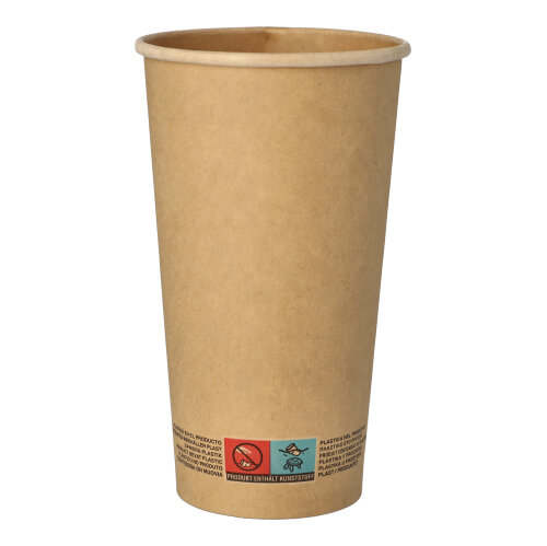 50 Trinkbecher, Pappe 0,5 L Ø 9 cm · 15 cm braun