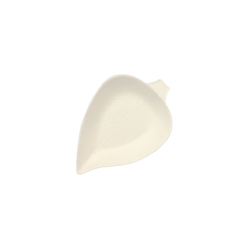 50 Fingerfood - Teller, Zuckerrohr "pure" 1,2 cm x 6 cm x 8 cm weiss "Leaf"