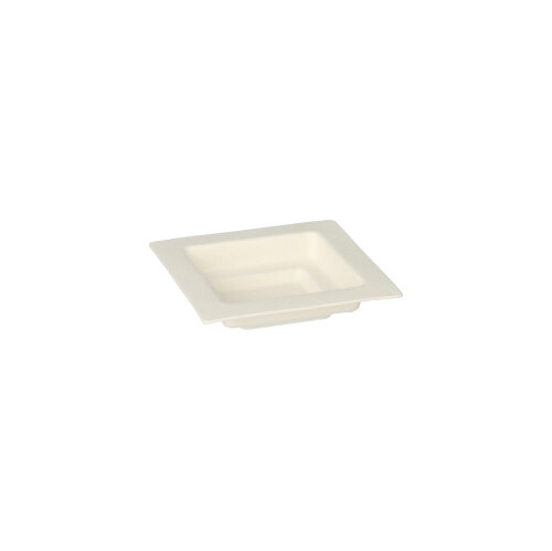 50 Fingerfood - Teller, Zuckerrohr "pure" eckig 1,5 cm x 7 cm x 7 cm weiss