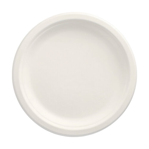 12 Teller, Zuckerrohr "pure" ungeteilt Ø 23 cm · 2 cm weiss