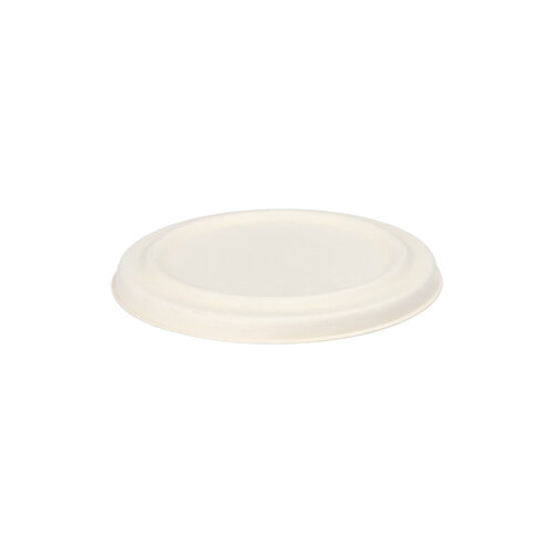 50 Deckel für Suppenbecher, Zuckerrohr "pure" rund Ø 10 cm weiss