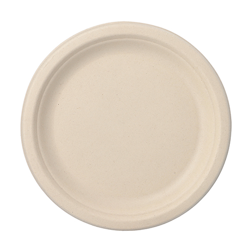 12 Teller, Zuckerrohr "pure" ungeteilt Ø 23 cm · 2 cm natur