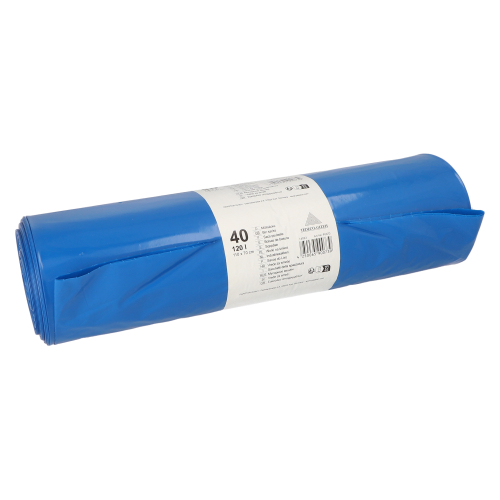 40 Müllsäcke, LDPE 120 L 110 cm x 70 cm blau