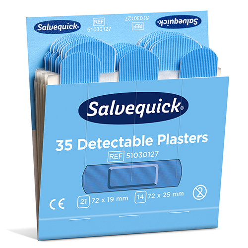 6 Set "Cederroth" Salvequick Detectable Pflaster (35 Stück) blau , Refill