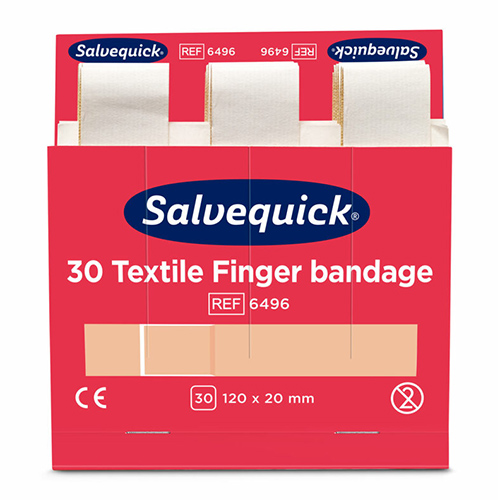 6 Set "Cederroth" Salvequick Textil Pflaster (30 Stück) braun "Finger Bandage" , Refill