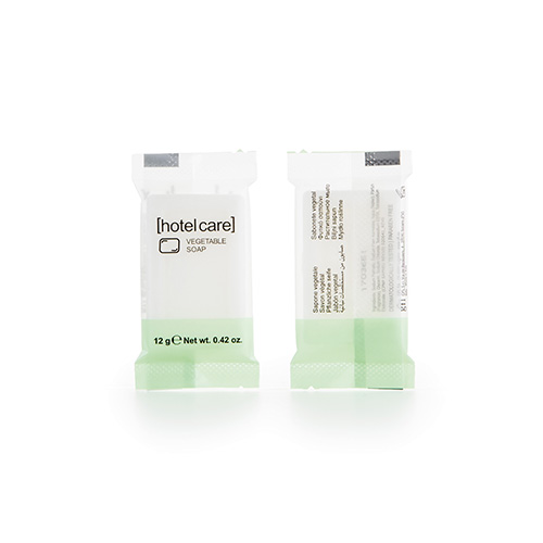 150 Seifen "Hotel Care" eckig 8 mm x 52 mm x 33 mm "pflanzlich" im Flow Pack