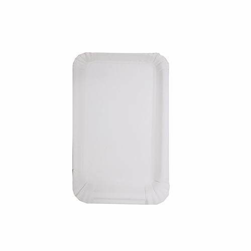 250 Teller, Pappe [rc] eckig 10 cm x 16 cm weiss